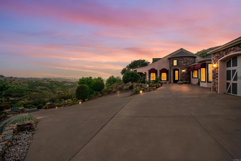 Sunset over the valley from the driveway at Canyon Estates